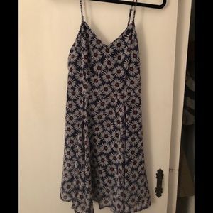 Flower print dress with elastic back